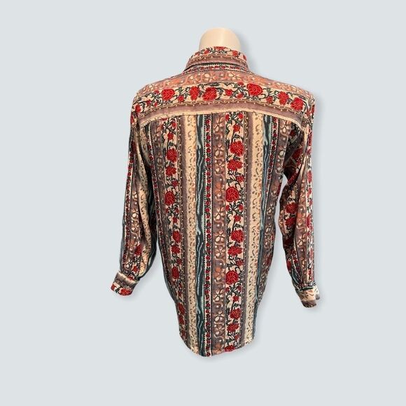 Details Express Floral Print Button Front Blouse M‎ - Picture 6 of 6